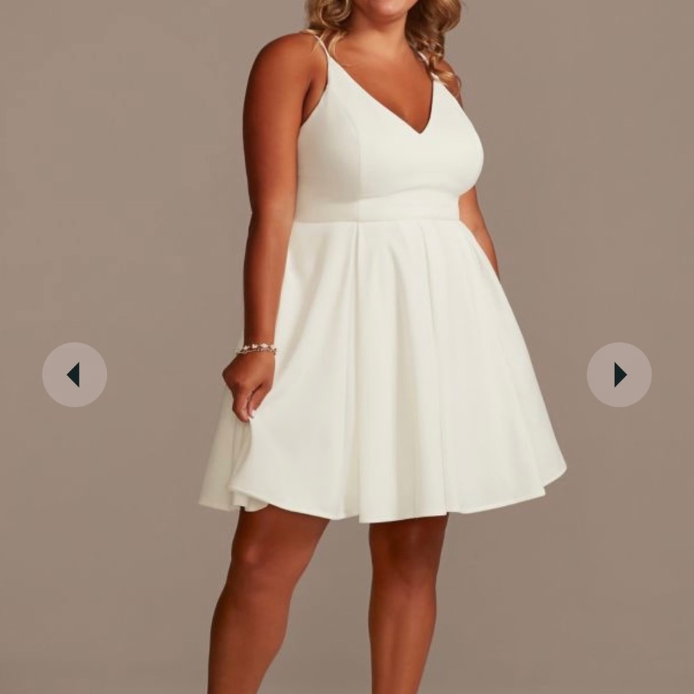 David’s Bridal Crepe Fit And Flare Dress
